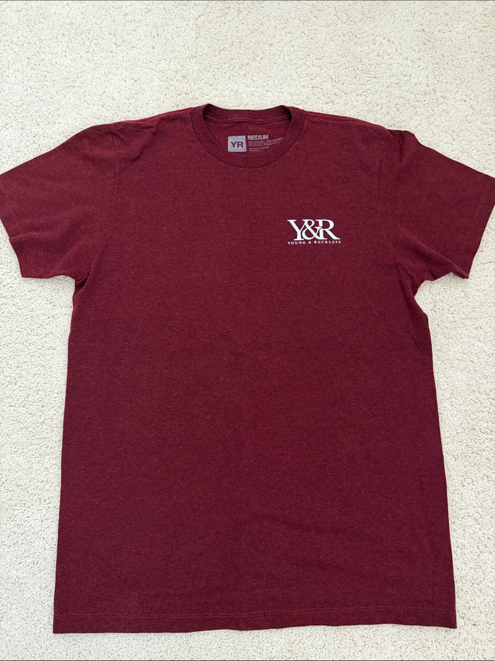 Young & Reckless Maroon Crew Neck Tee